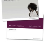 M communications ist eine kleine PR-Agentur für Mode und Lifestyle in Köln. Nach bestehenden Gestaltungsvorgaben entwickelte ich die Präsentationsmappe, Referenzen und den KVA-Briefbogen. Im Bereich "Broschüren" gibt es einen Einblick in die Präsentation.