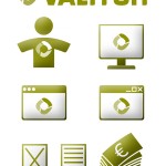 Infografiken für Powerpoint-Präsentationen der Firma Valiton, angelehnt an die bestehende Logogestaltung.